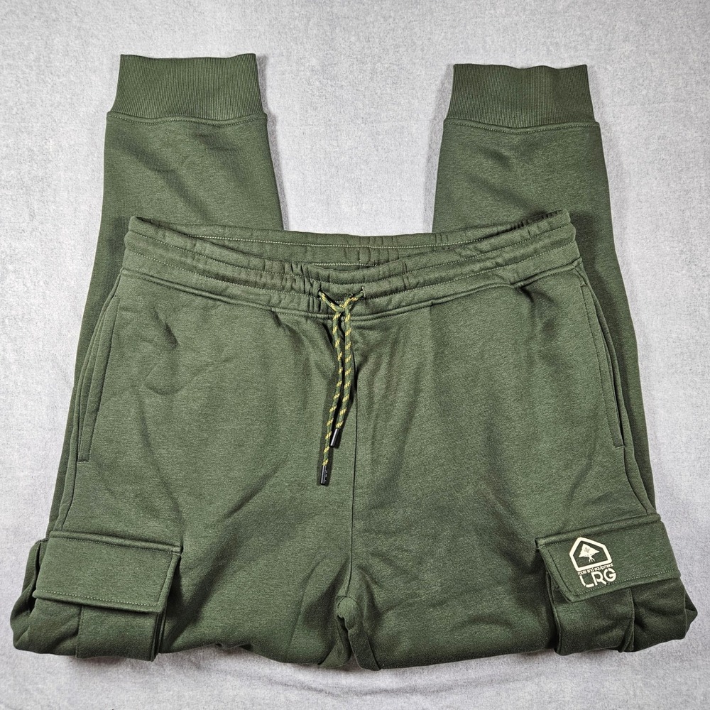NWT LRG Mens Olive Green‎ Cargo Jogger Sweatpants Fleece XL  Deadstock L2QZMBMXX